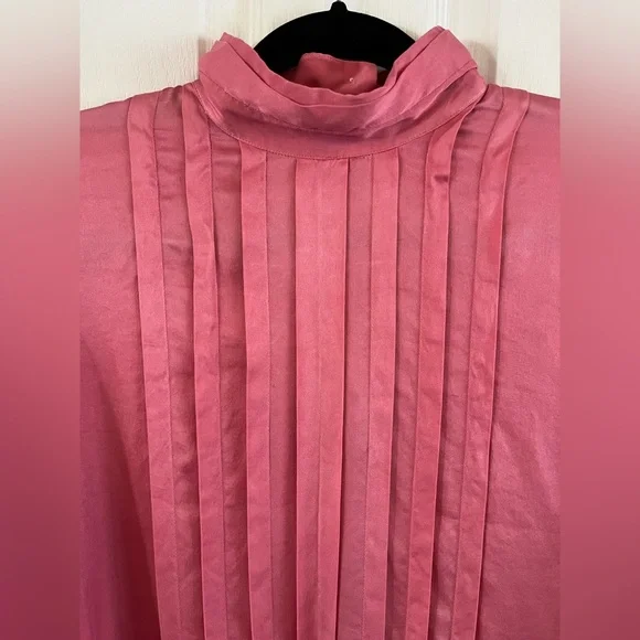 Vintage 100% Silk Jason Prescott Pink Blouse long sleeve button down Large - Picture 6 of 14